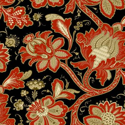 Tissu ANDOVER BELLE ROSE Fleurs Rouge