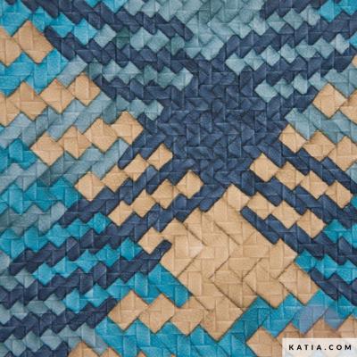 Tissu Maille Raffia multicolore