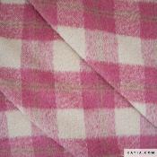 Tissu Plaid Brushed Coat Rose