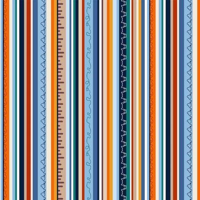 Tissu Mickael Miller Feline Friends Rayures