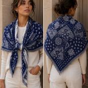 Etole Triangle Paisley Bleu