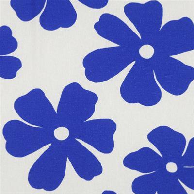 Tissu Lin et Viscose fleurs bleues