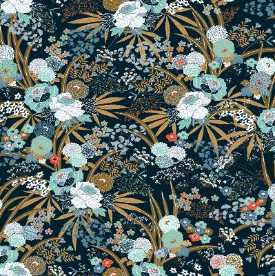 Tissu enduit Harmonie Indigo Bleu