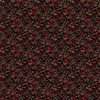 Tissu ANDOVER BELLE ROSE Feuillage Rouge Noir