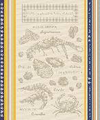 Torchon Coton jacquard Crustacés
