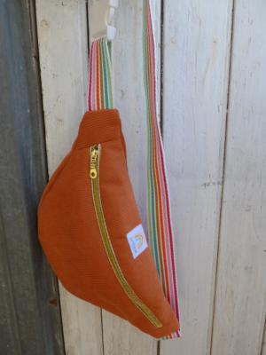 Sac Banane Velours Orange