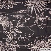 Tissu voile de coton en noir avec  une broderie blanche katia-