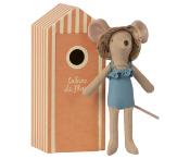 Souris Maman et  cabine de plage