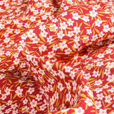 Viscose Fleurs Régina Rouge