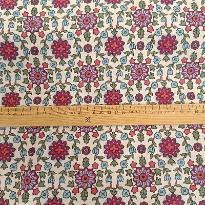 Coton imprimé KUMBA Bordeaux / Bleu