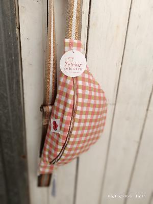 Sac Banane MAtelassée Vichy Orange