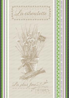 Torchon Coton jacquard Ciboulette