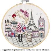 Kit à broder UN CHAT DANS L'AIGUILLE"Shopping à Paris"