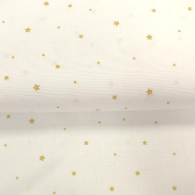 Tissu POPPY Noël Etoiles et Paillettes Blanc