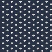 Tissu Popeline Poppy bleu marine et coquillages