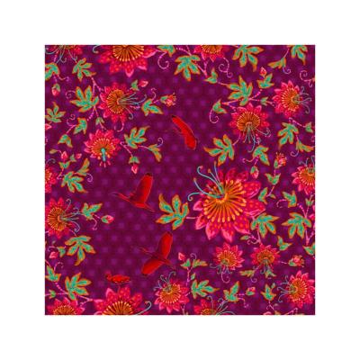 Tissu Odile Bailloeul Velours Ibis Pourpre
