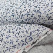 Double gaze POPPY Feuillage Bleu fond blanc