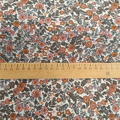 Coton fleurs marron