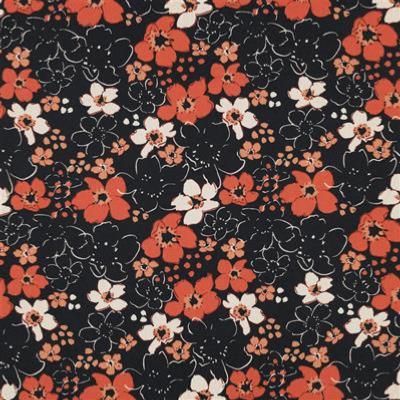 Tissu Popeline Wild Flower fond noir