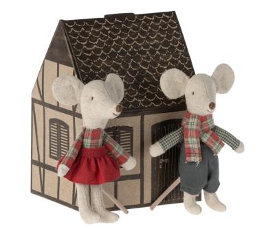 Souris "Jumeaux de Noël " dans maison