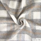 Tissu Plaid Brushed Coat Gris