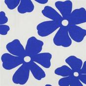 Tissu Lin et Viscose fleurs bleues