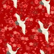 Tissu MAKOWER HIKARI D 2520 CRANE RED