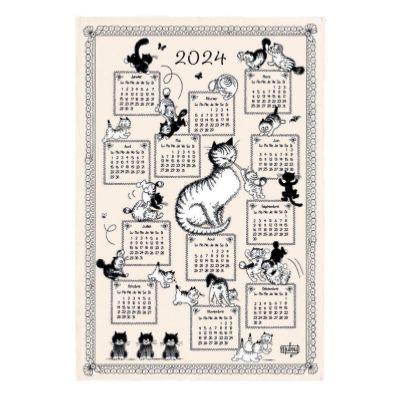 Torchon Chat DUBOUT Calendrier Chatons  2024