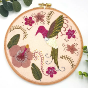 Kit à Broder " Colibri Rose" de Corinne Lapierre