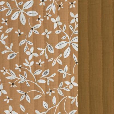 Tissu coton matelassé marjan fleurs caramel