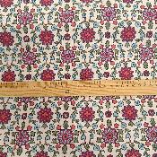 Coton imprimé KUMBA Bordeaux / Bleu