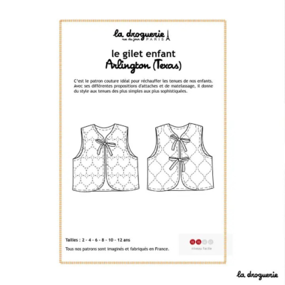 Patron de couture Gilet de Berger enfant