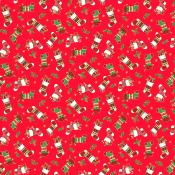 Tissu MAKOWER Christmas Stockings Rouge