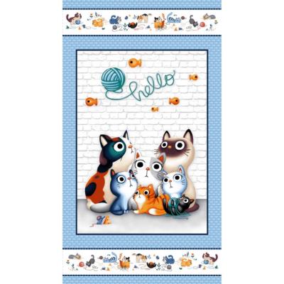 Tissu Mickael Miller Feline Friends Panneau