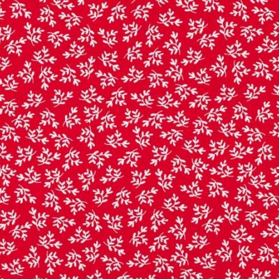 Tissu POPPY  Feuilles Rouge