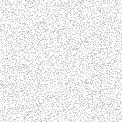 Tissu MAKOWER METALLIC scroll argent