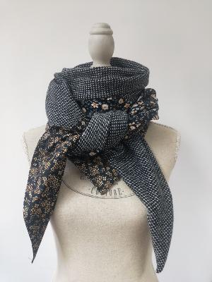 Etole Doudou Fleurs Noires