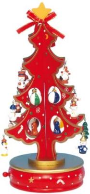 Boîte à musique SAPIN BOIS ROUGE 33 cm