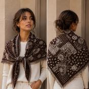 Etole Triangle Paisley Marron