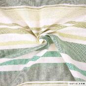 Toile CANVAS coton recyclé Rayures vert