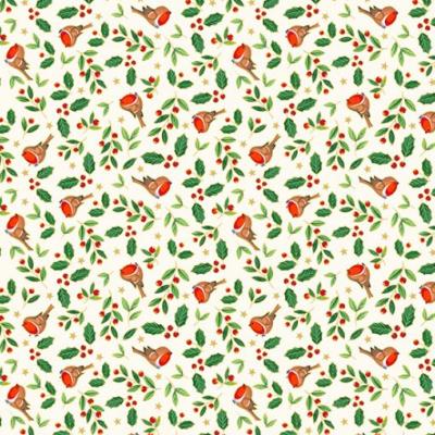 TISSU NOEL MAKOWER 2485_Q Merry Christmas – Robins