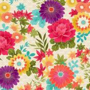 Tissu MAKOWER HIKARI 2516 D Floral Cream