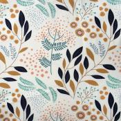 Tissu coton bio mimosa crème