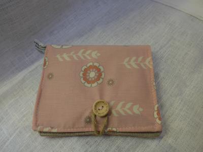 Pochette et LIngettes éponge BAmbou Lin Rose Bio