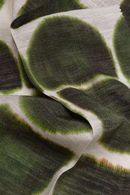 Tissu Lin et Viscose crème et vert