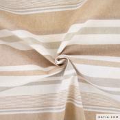 Toile CANVAS coton recyclé Rayures sable