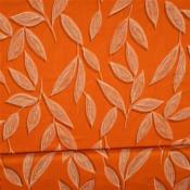 Viscose Editex Dotted leaves orange