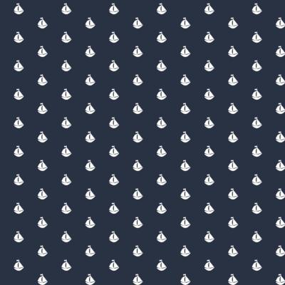 Tissu Popeline Poppy bleu marine voilier