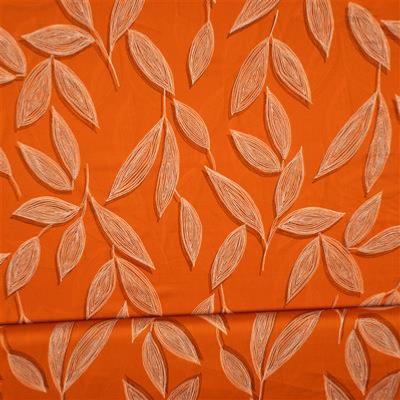 Viscose Editex Dotted leaves orange