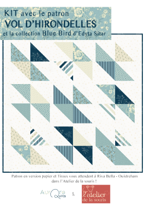 KIT PATCH Vol d'Hirondelles Edita Sitar Bleu 128 * 128 